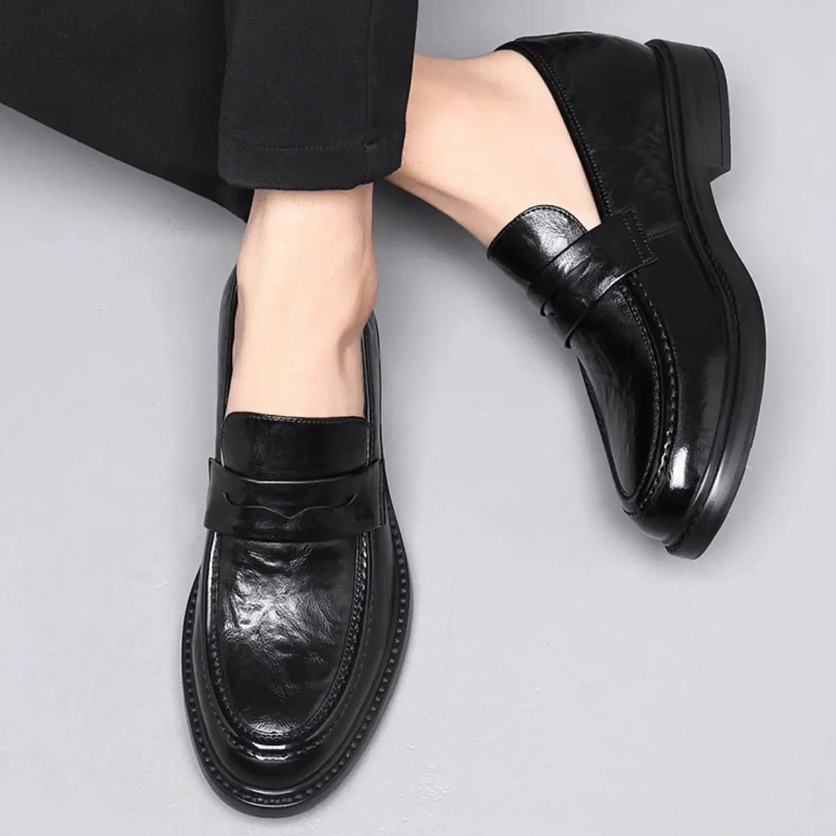 Borj – Elevated herenloafer met glanzende afwerking - 8cm - Elevated