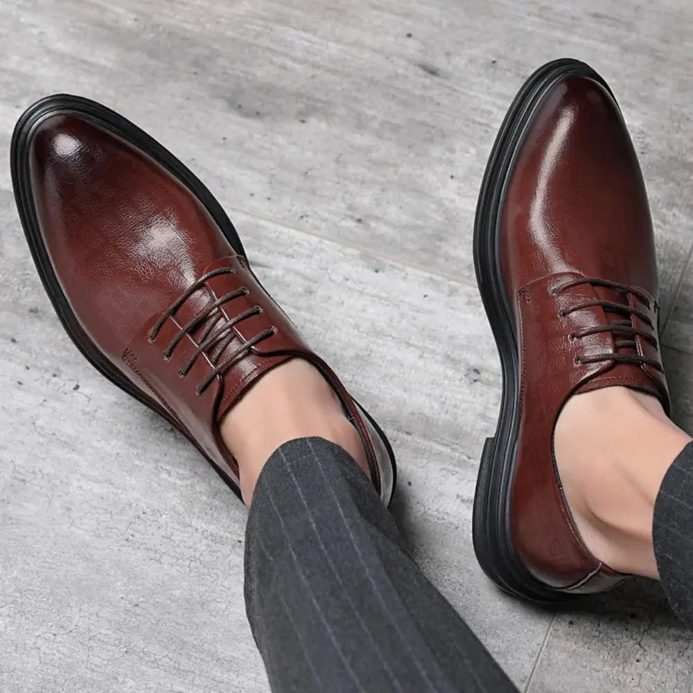 Floris – Elevated herenveterschoen met reliëfstructuur en afgeronde leest - 8cm - Elevated