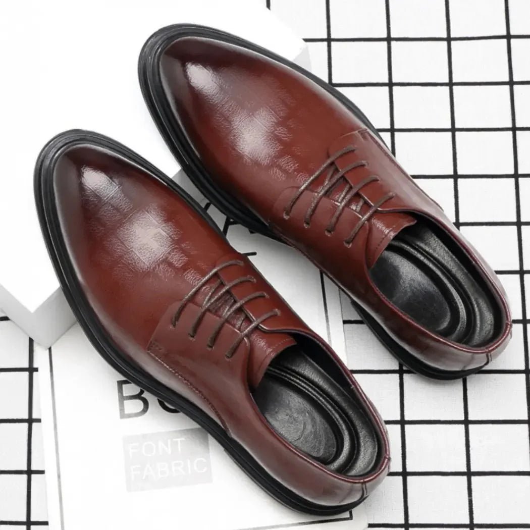 Floris – Elevated herenveterschoen met reliëfstructuur en afgeronde leest - 8cm - Elevated