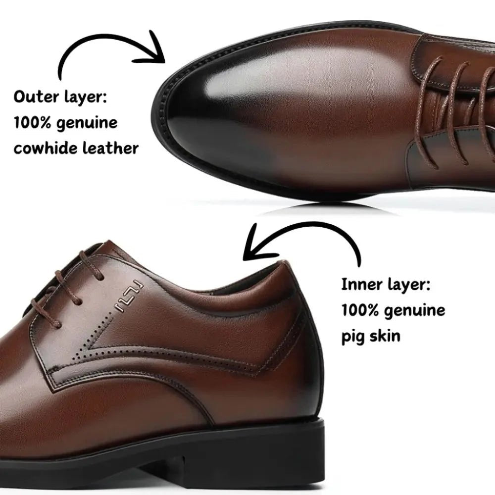 Francis - Verhoogde Luxe Derby Veterschoenen - 8cm - Elevated