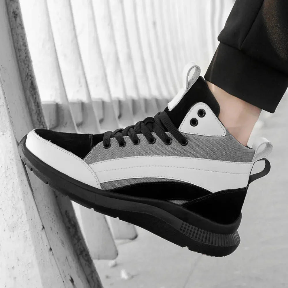 Max – Elevated herensneaker met hoog uitgesneden kraag en gelaagde structuur - 8cm - Elevated