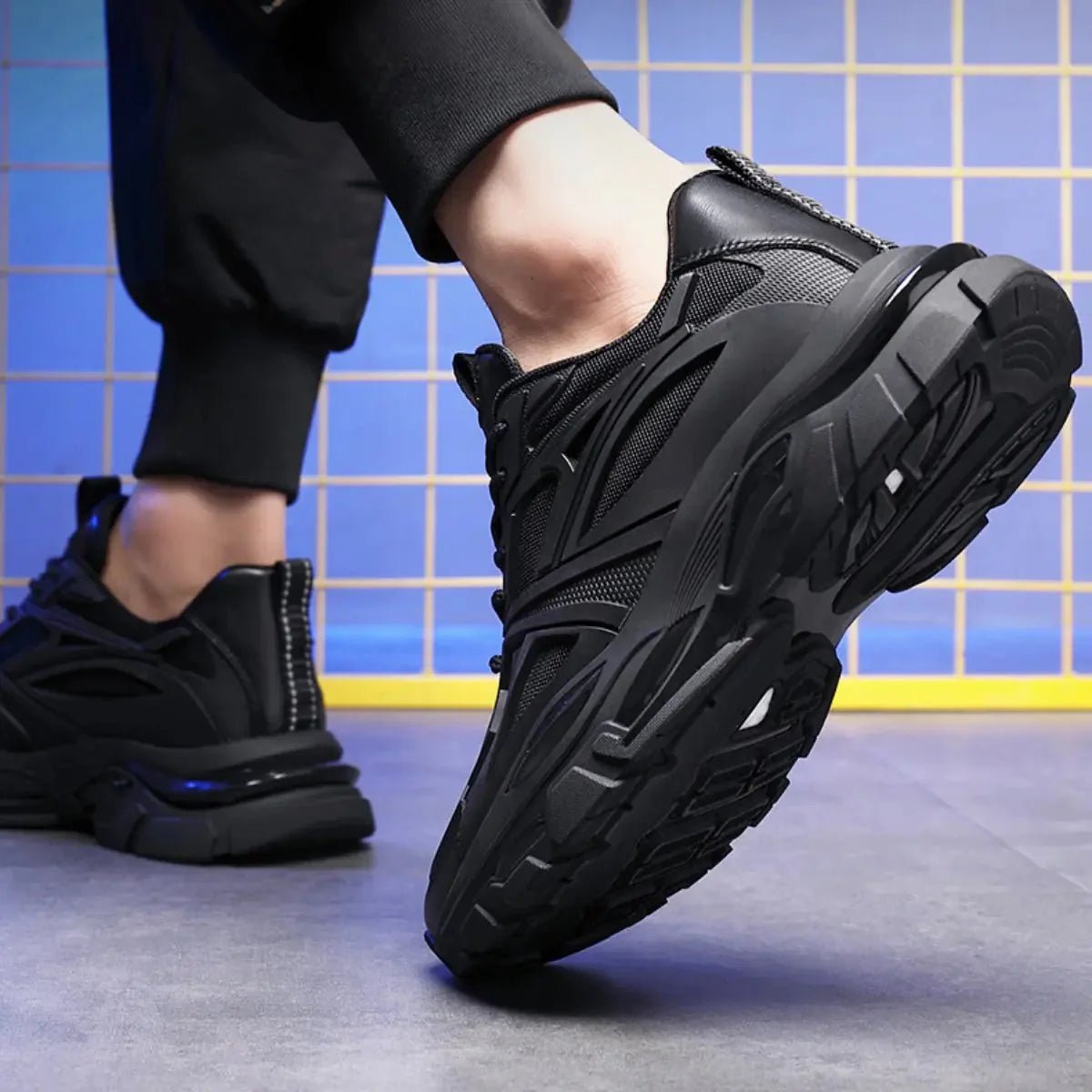 Mike – Elevated herensneaker met gelaagde zool en futuristisch paneelontwerp - 8cm - Elevated
