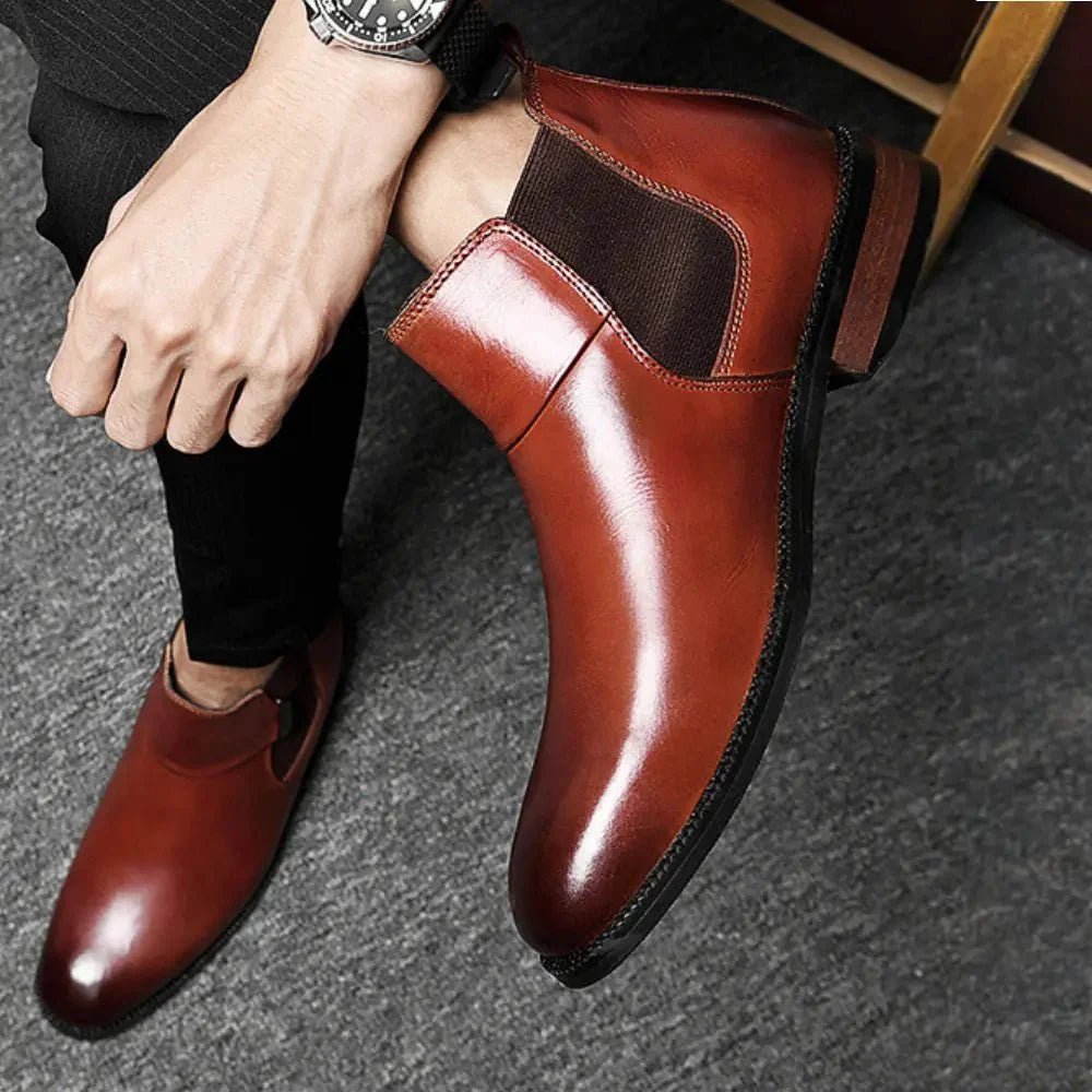 Oscar – Elevated herenlaars met glad profiel en lage hak - 8cm - Elevated
