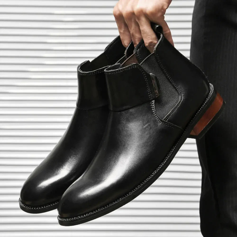 Oscar – Elevated herenlaars met glad profiel en lage hak - 8cm - Elevated