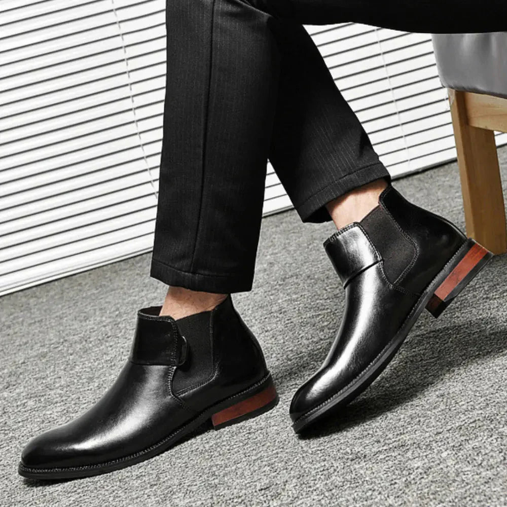 Oscar – Elevated herenlaars met glad profiel en lage hak - 8cm - Elevated