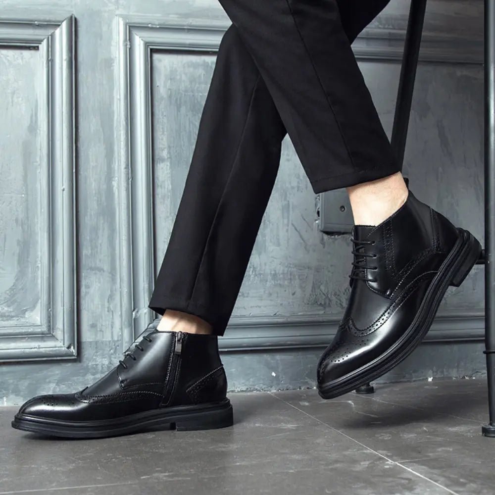 Samuel - Verhoogde Klassieke Brogue Enkelboots - 7cm - Elevated