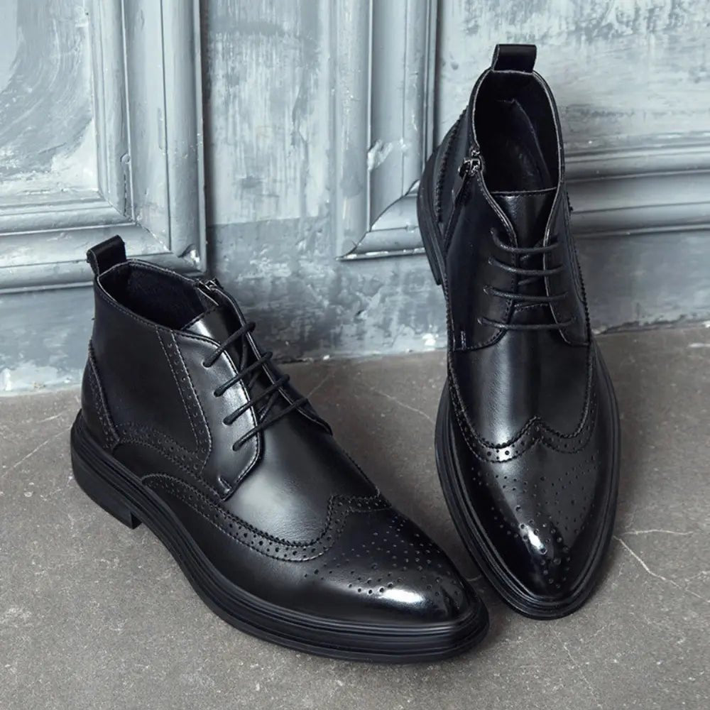 Samuel - Verhoogde Klassieke Brogue Enkelboots - 7cm - Elevated