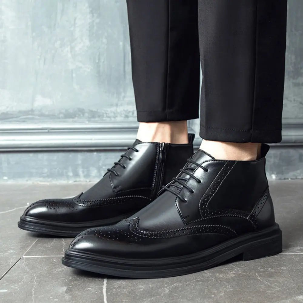 Samuel - Verhoogde Klassieke Brogue Enkelboots - 7cm - Elevated