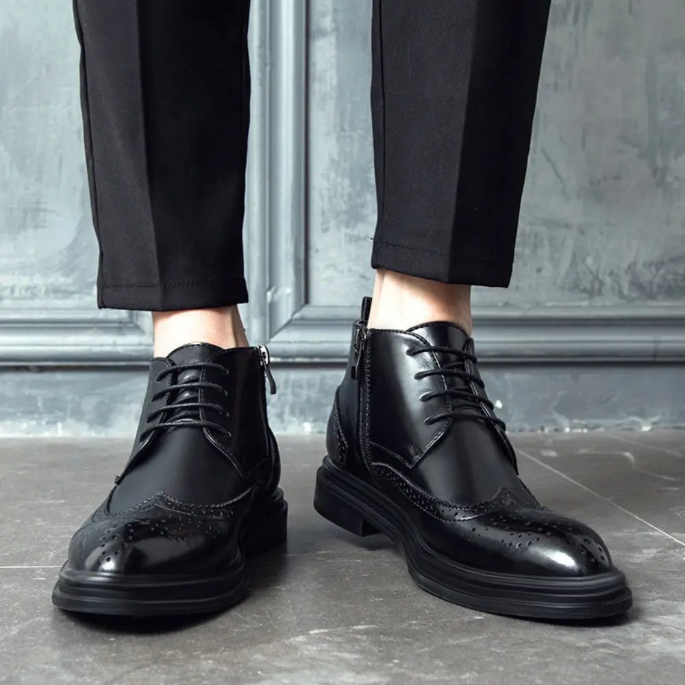 Samuel - Verhoogde Klassieke Brogue Enkelboots - 7cm - Elevated