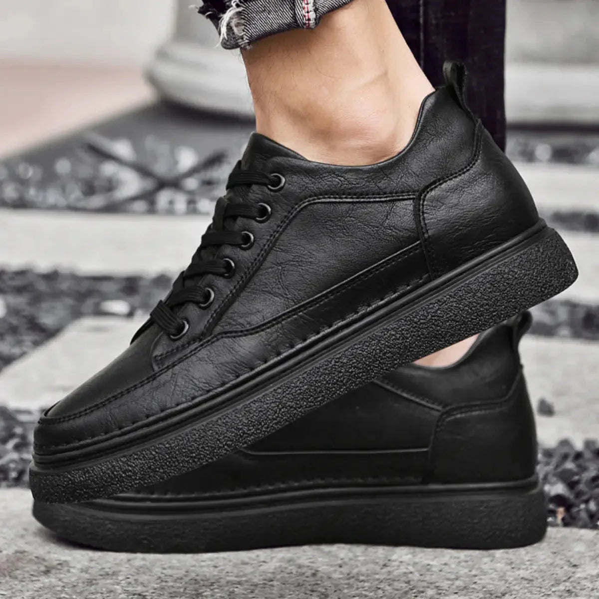 Raf – Elevated herensneaker met gestikte afwerking en comfortabele zool - 7cm - Elevated