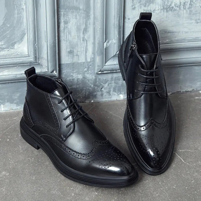 Samuel - Verhoogde Klassieke Brogue Enkelboots - 7cm - Elevated