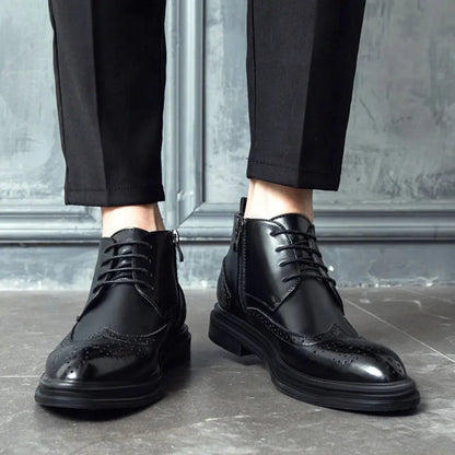 Samuel - Verhoogde Klassieke Brogue Enkelboots - 7cm - Elevated